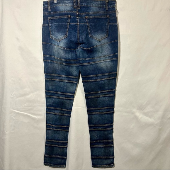 Women’s Distressed Blue Denim Jeans - Picture 2 of 3